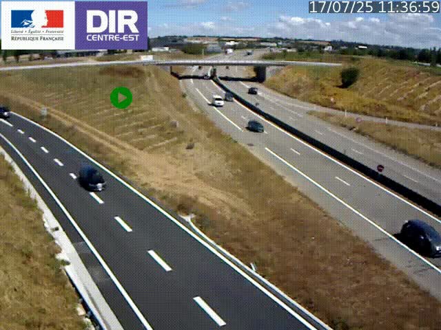 Webcam sur le contournement de Valence, sur la Nationale 7, caméra orientée vers Lyon
