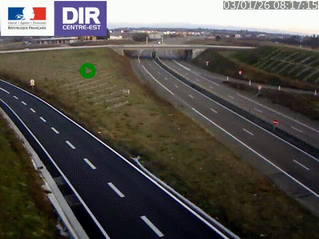 Webcam sur le contournement de Valence, sur la Nationale 7, caméra orientée vers Lyon