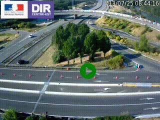 Webcam traffic à Grenoble-sud sur l'autoroute A480. Vue orientée vers l'entrée et la sortie de Grenoble