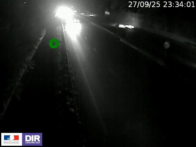 Webcam à Bron sur l'A43 à la jonction avec le boulevard périphérique de Lyon (D383). Vue orientée vers Lyon