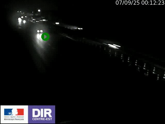 Caméra trafic à la jonction entre l'A46 (Rocade-est de Lyon) et l'A42 à hauteur de Vault-en-Velin en direction de Marseille