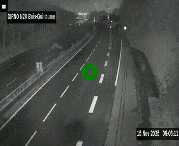 Webcam routière à hauteur de Bois-Guillaume en périphérie de Rouen. Vue orientée vers Rouen