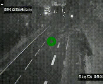 Webcam routière à hauteur de Bois-Guillaume en périphérie de Rouen. Vue orientée vers Rouen