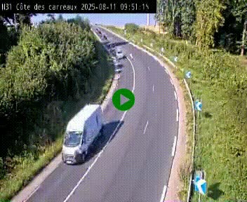 Webcam en haut de la Côte des Carreaux sur la N31 à Avesnes-en-Bray. Vue orientée vers Rouen