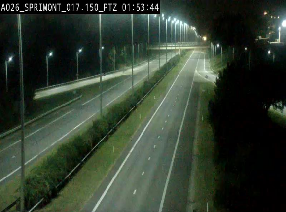 Webcam A26 (E25) à Sprimont, sur l'autoroute entre Liège et Arlon. Vue orientée vers le Luxembourg