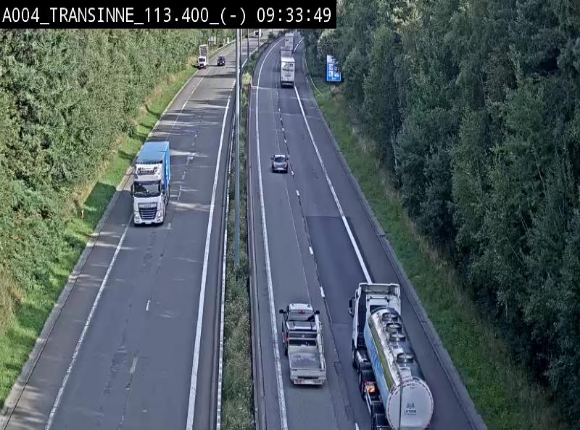 Caméra trafic E411 (A4) - Transinne direction Namur - BK 113.425