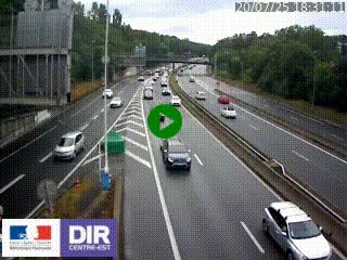 Caméra autoroute sur A6 - Valvert, près de Lyon, en direction de Paris, à hauteur de la sortie 36 Porte du Valvert