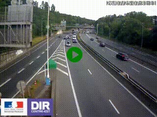 Caméra autoroute sur A6 - Valvert, près de Lyon, en direction de Paris, à hauteur de la sortie 36 Porte du Valvert