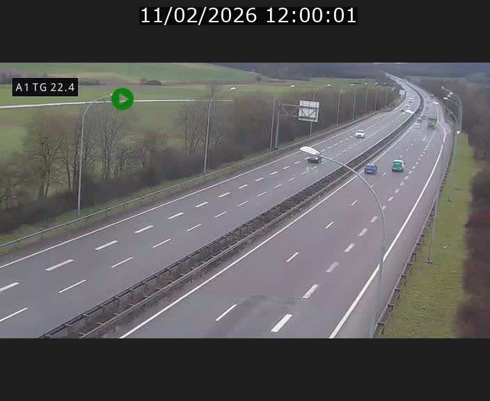 Traffic live webcam Luxembourg Flaxweiler - A1 direction Luxembourg - BK 22.4
