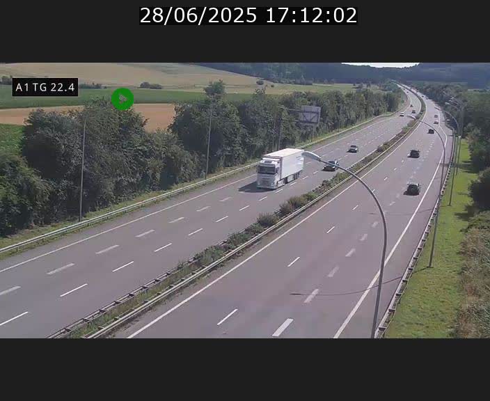 Traffic live webcam Luxembourg Flaxweiler - A1 direction Luxembourg - BK 22.4