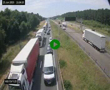 Webcam autoroute A63 en périphérie de Bordeaux au sud-est de la ville, en provenance du bassin d'Arcachon. Vue orientée vers Bordeaux