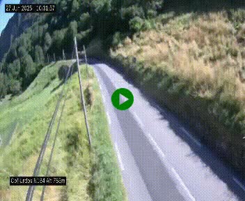 Webcam dans les Pyrénées Atlantique au niveau du col d'Urdos et du fort du Pourtalet sur la N134, en direction du Col et du tunnel du Somport, à 765 mètres d'altitude