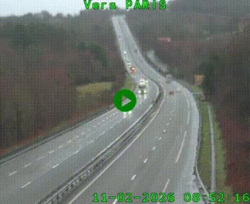 Caméra routière sur l'autoroute A20 à Bessines-sur-Gartempe. Vue orientée vers Paris