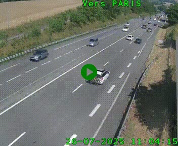 Caméra routière sur l'autoroute A20 à Saint-Hilaire-Bonneval, au sud de Limoges. Vue orientée vers Paris