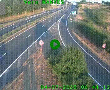 Webcam N147 au nord de Poitiers et à la jonction avec la A10
