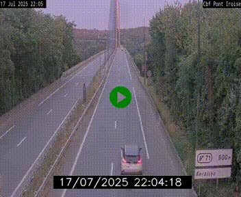 Webcam sur la N165 après le Pont de l'Iroise, à l'entrée de Brest