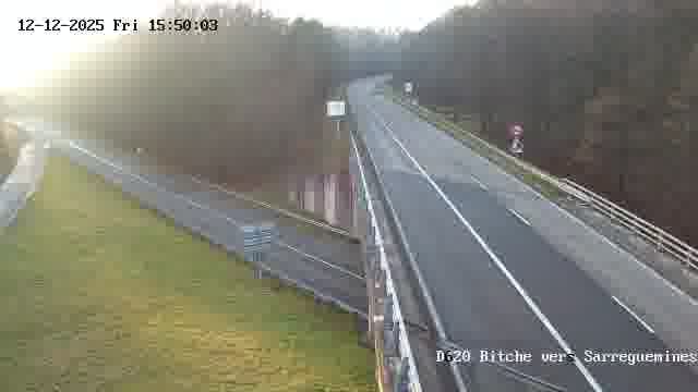 Webcam sur la D620, sur le contournement de Bitche. Vue orientée vers Sarreguemines