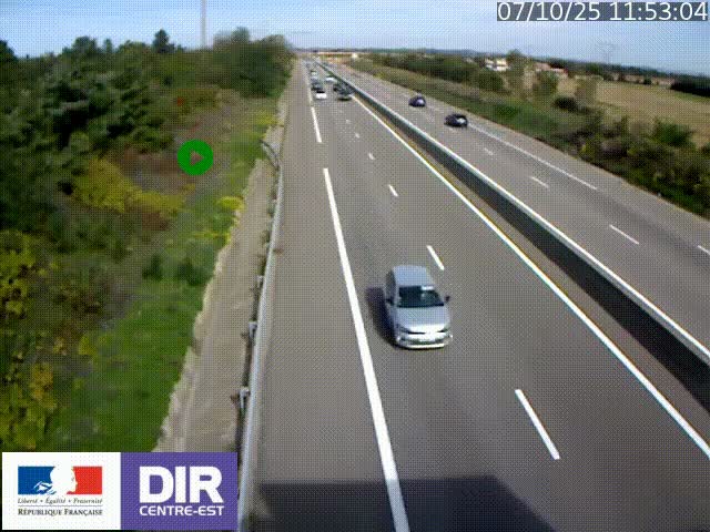 Webcam sur le contournement de Valence, sur la Nationale 7, à la jonction avec la N532, caméra orientée vers Grenoble