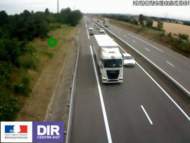 Webcam sur le contournement de Valence, sur la Nationale 7, à la jonction avec la N532, caméra orientée vers Grenoble