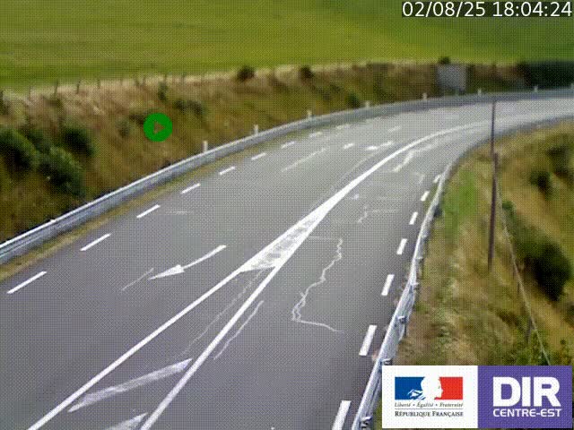 Webcam sur le col Pin Bouchain, vue orientée vers Roanne, en provenance de Lyon sur la nationale 7 (N7)
