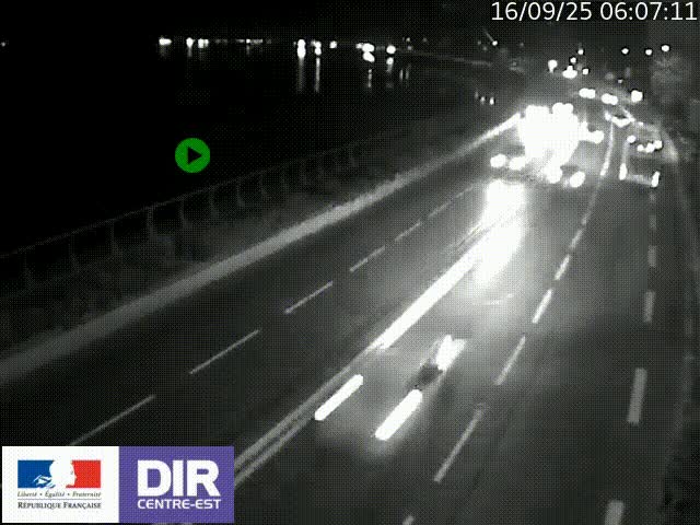 Webcam sur le quai Parjot à Vienne, aux Portes de Lyon, sur la Nationale 7, à la jonction avec le boulevard du Rhône-nord (D1407), caméra orientée vers Lyon