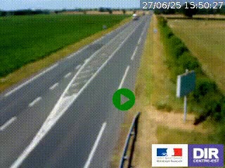 Webcam routière sur la RN7 à hauteur de Toulon-sur-Allier, entre Moulins et Vichy
