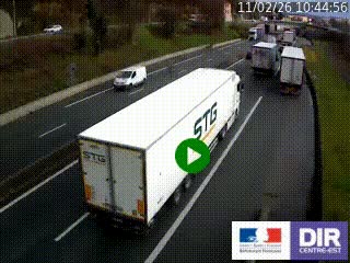 Caméra autoroutière sur l'A47 à hauteur de Givors, a proximité de Lyon. La webcam est orientée vers Lyon