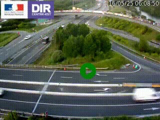 Webcam traffic à Grenoble-sud sur l'autoroute A480. Vue orientée vers l'entrée et la sortie de Grenoble