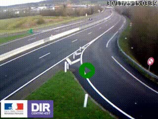 Webcam routière sur la RN6 à Auxerre, à hauteur de la sortie Monéteau, en direction de l'A6 (Gurgy)