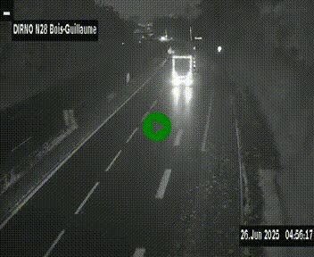 Webcam routière à hauteur de Bois-Guillaume en périphérie de Rouen. Vue orientée vers Rouen