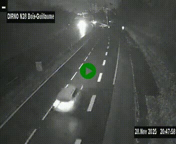 Webcam routière à hauteur de Bois-Guillaume en périphérie de Rouen. Vue orientée vers Rouen