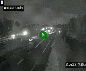 Webcam autoroute A150 à hauteur de La Vaupalière en périphérie de Rouen. Vue orientée vers Rouen