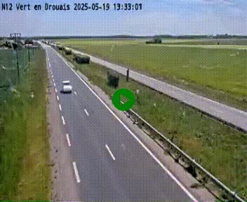 Webcam à hauteur de Vert-en-Drouais sur la N12, en périphérie de Dreux. Vue orientée vers Alençon