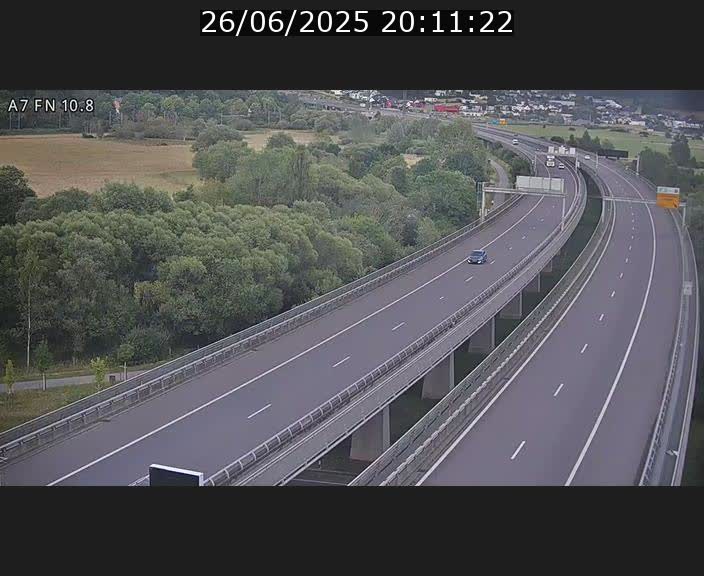 Caméra trafic Luxembourg - A7, Tunnel Gousselerbierg, sortie sud, direction rond-point Lorentzweiler (BK 10.8)