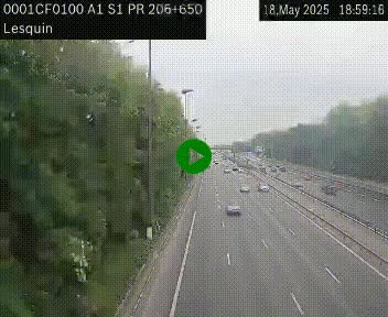 Webcam autoroute A1 à hauteur de Lesquin. Vue orientée vers Lille