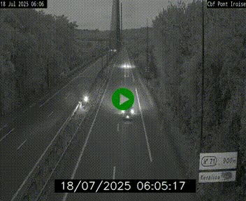 Webcam sur la N165 après le Pont de l'Iroise, à l'entrée de Brest