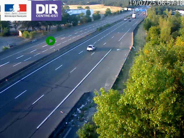 Caméra de circulation à Saint-Priest à la jonction entre l'A43 et l'A46 en direction de Marseille