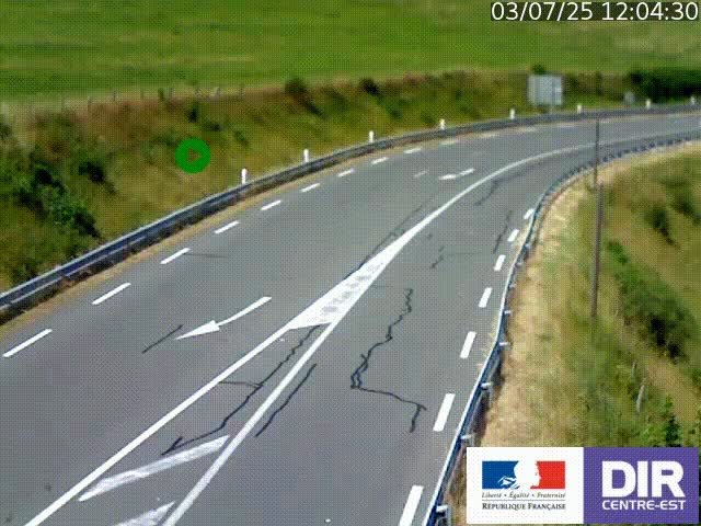 Webcam sur le col Pin Bouchain, vue orientée vers Roanne, en provenance de Lyon sur la nationale 7 (N7)