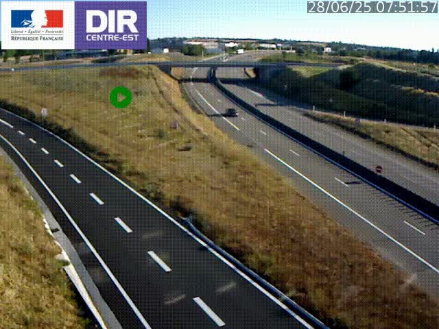 Webcam sur le contournement de Valence, sur la Nationale 7, caméra orientée vers Lyon