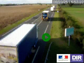 Webcam routière sur la RN7 à hauteur de Toulon-sur-Allier, entre Moulins et Vichy