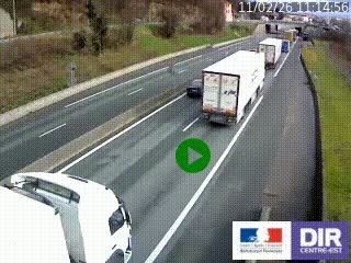 Caméra autoroutière sur l'A47 à hauteur de Givors, a proximité de Lyon. La webcam est orientée vers Lyon