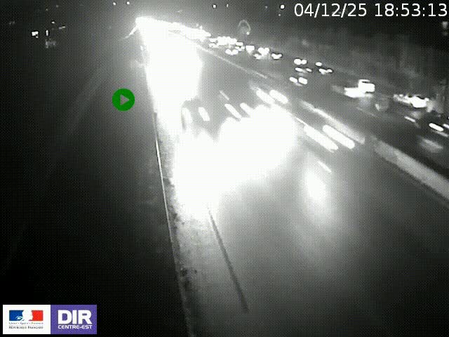 Webcam à Bron sur l'A43 à la jonction avec le boulevard périphérique de Lyon (D383). Vue orientée vers Lyon