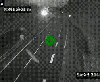 Webcam routière à hauteur de Bois-Guillaume en périphérie de Rouen. Vue orientée vers Rouen