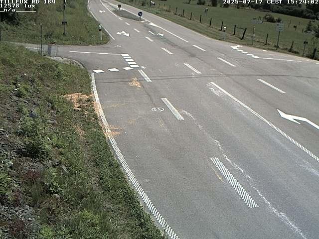 Webcam sur la RD164 à Tilleux. Vue orientée vers Neufchâteau
