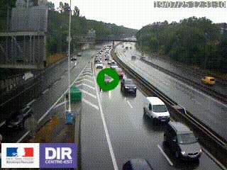 Caméra autoroute sur A6 - Valvert, près de Lyon, en direction de Paris, à hauteur de la sortie 36 Porte du Valvert