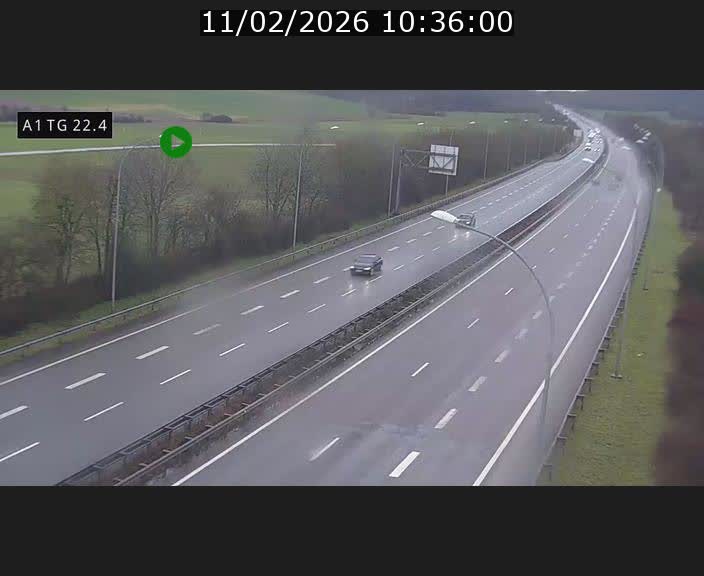 Traffic live webcam Luxembourg Flaxweiler - A1 direction Luxembourg - BK 22.4
