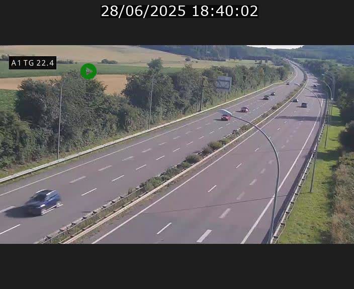 Traffic live webcam Luxembourg Flaxweiler - A1 direction Luxembourg - BK 22.4