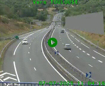 Caméra routière sur l'autoroute A20 à Noailles, en périphérie de Brive-la-Gaillarde. Vue orientée vers Toulouse