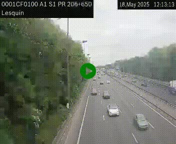 Webcam autoroute A1 à hauteur de Lesquin. Vue orientée vers Lille