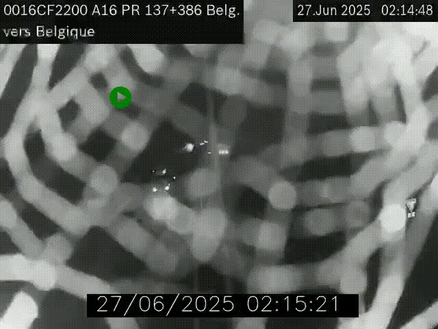 Webcam à la frontière franco-belge au niveau de Bray-Dunes/De-Panne sur l'autoroute A16. Vue orientée vers la Belgique